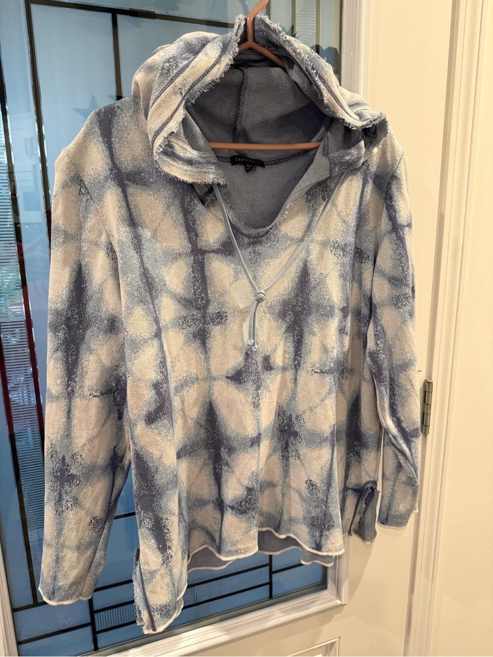 Parkhurst Blue & Cream Tie-Dye Cowl Neck Sweater